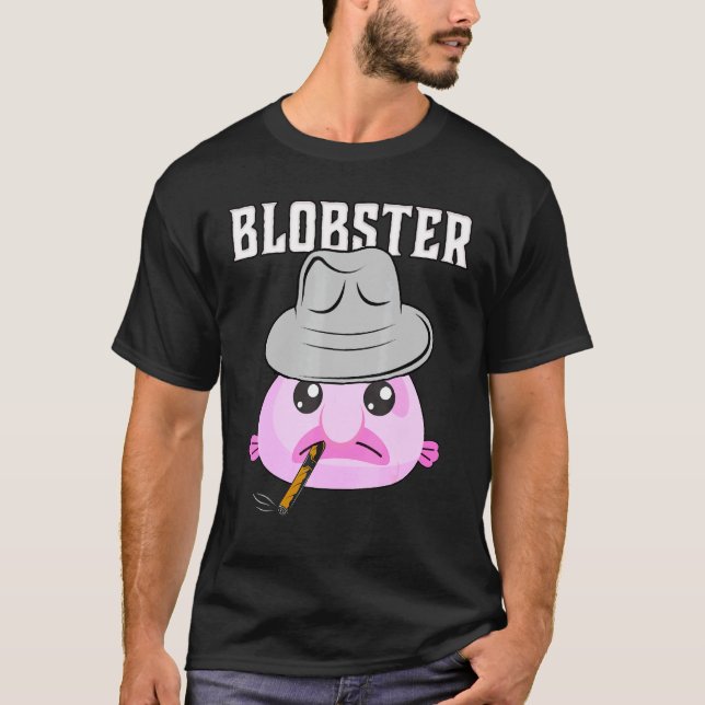 Hummer Hummer Hummer Fisch Fedora Hat und Ciga T-Shirt (Vorderseite)
