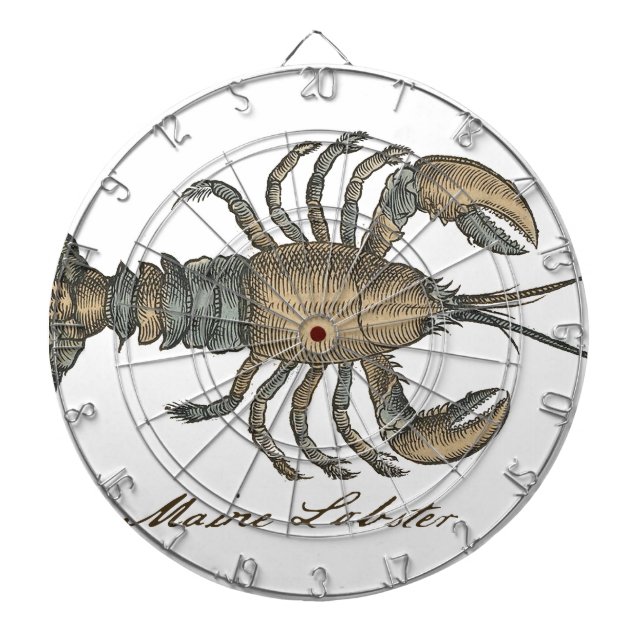 Hummer-Illustration Antique Maine Seafood Dartscheibe (vorne)
