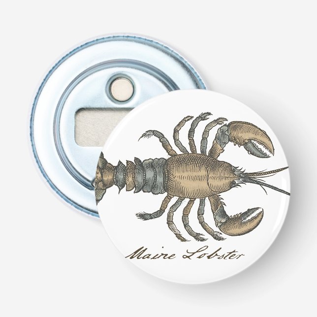 Hummer-Illustration Antique Maine Seafood Flaschenöffner (Vorderseite)