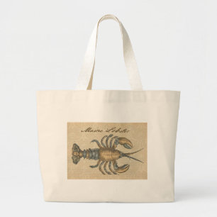 Hummer-Illustration Antique Maine Seafood Jumbo Stoffbeutel
