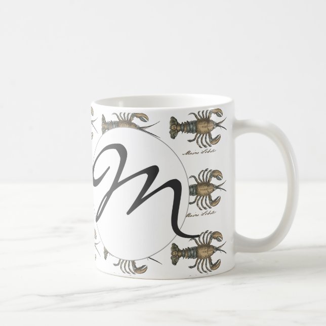 Hummer-Illustration Antique Maine Seafood Kaffeetasse (Rechts)