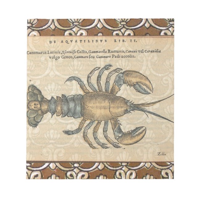 Hummer-Illustration Antique Maine Seafood Notizblock (Vorderseite)