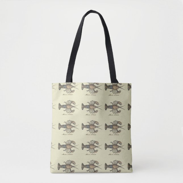 Hummer-Illustration Antique Maine Seafood Tasche (Vorderseite)