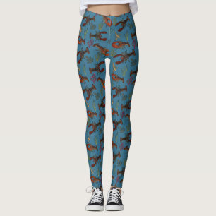 Hummer im Blauen Meer Gemustert Leggings