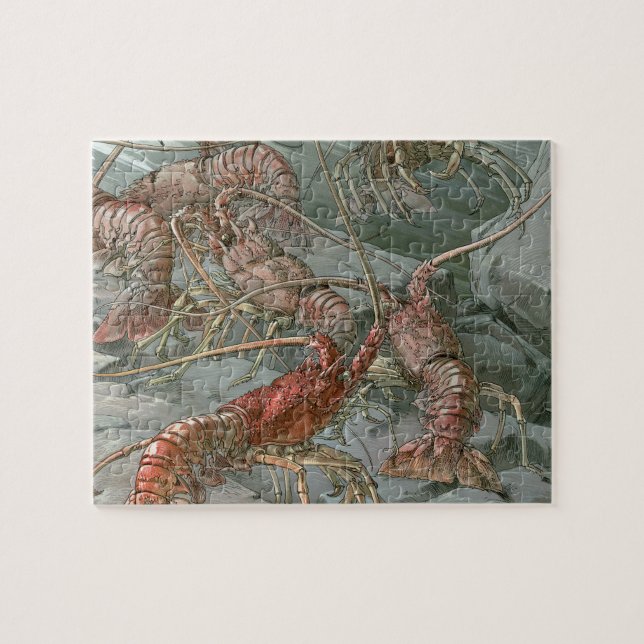 Hummer im Ozean, Vintager Jugendstil (Horizontal)