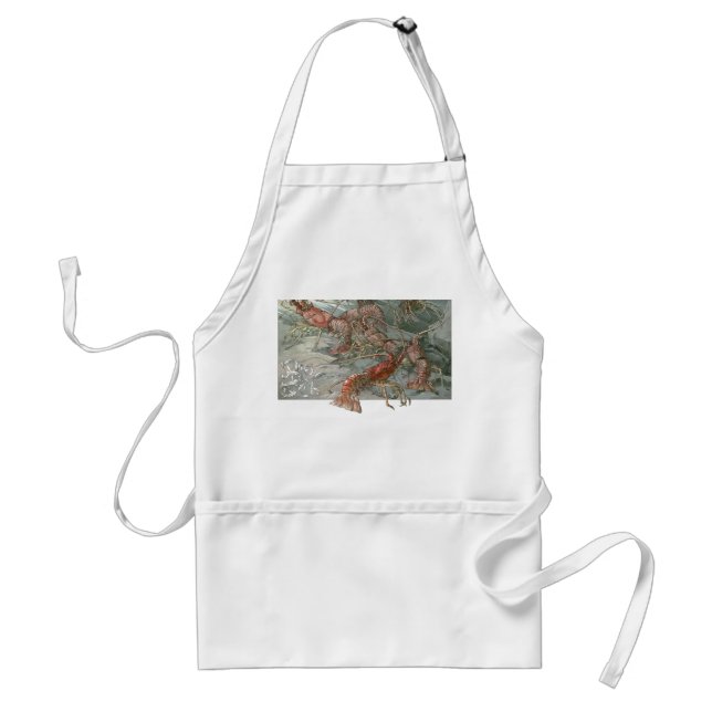 Hummer im Ozean, Vintager Jugendstil Schürze (Vorne)