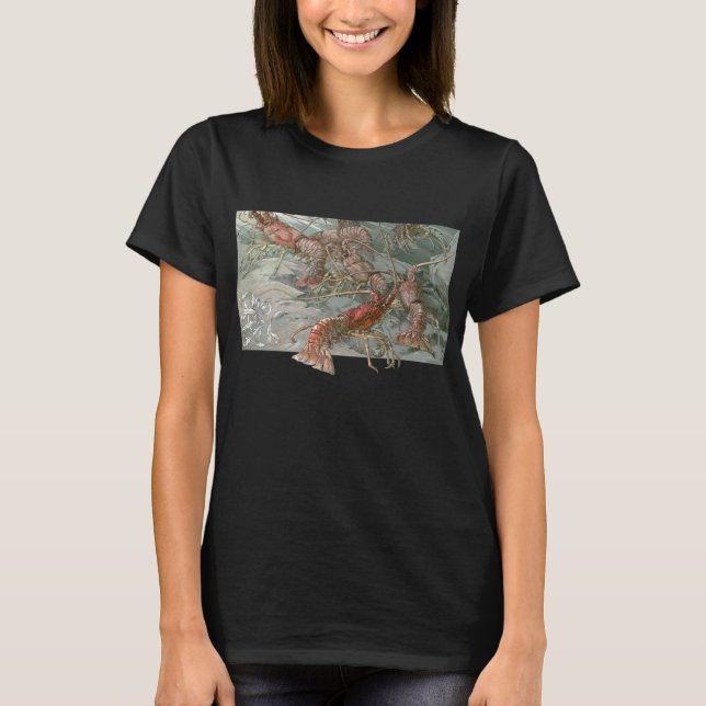 Hummer im Ozean, Vintager Jugendstil T-Shirt (Vorderseite)