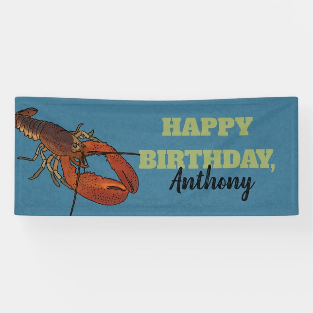 Hummer in der Blauen See Personalisiert Banner (Horizontal)