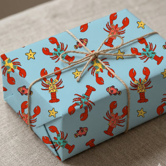 Hummer in hawaiianischen Hemden Sommer Seestern St Geschenkpapier