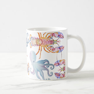 Hummer in Rosa und Blau Kaffeetasse