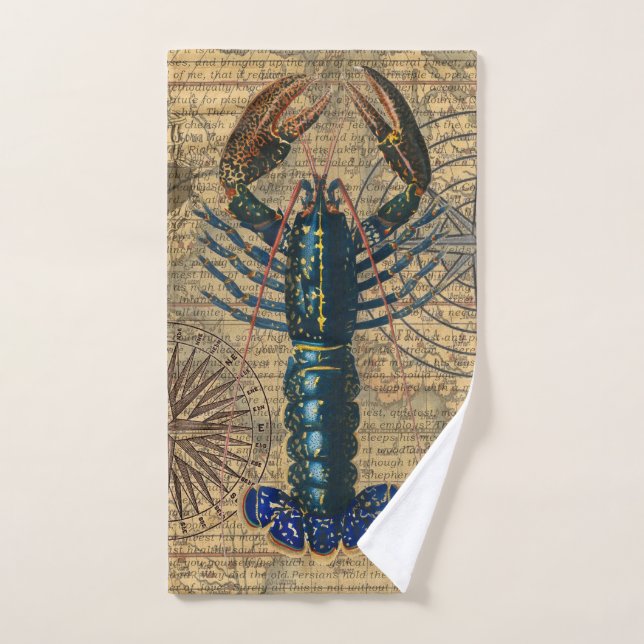 Hummer-Meeresfrüchte Maine Classic Ocean Badhandtuch Set (Handtuch)