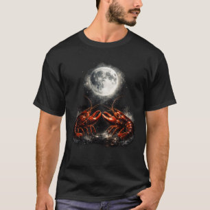 Hummer-Mond-Design-Nacht-Meeres-Tier Liebhaber des T-Shirt