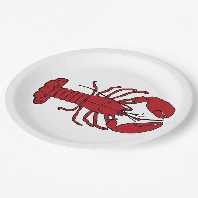 Hummer-Party-Papierplatte Pappteller (Schrägansicht)