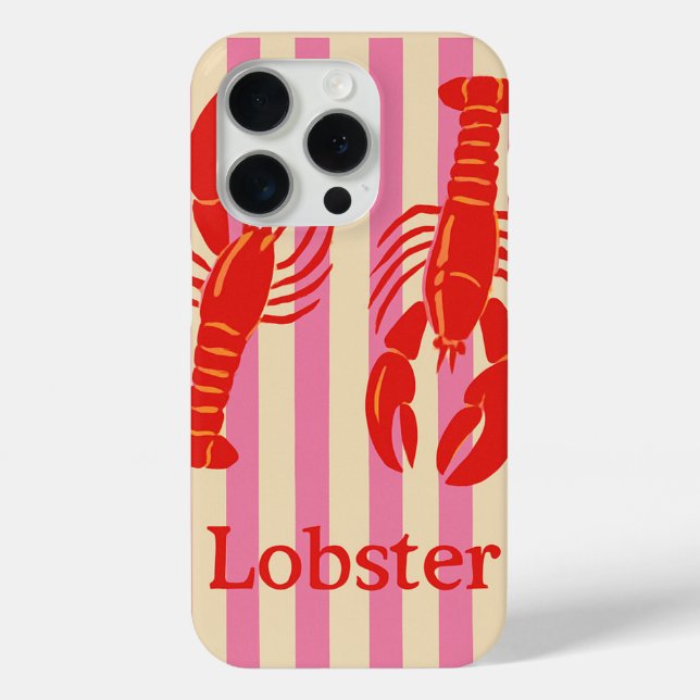 Hummer-Pop Krustentiere auf Candy Stripes Case-Mate iPhone Hülle (Rückseite)