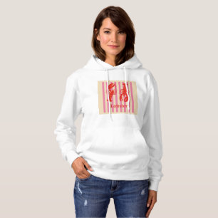 Hummer-Pop Krustentiere auf Candy Stripes Hoodie