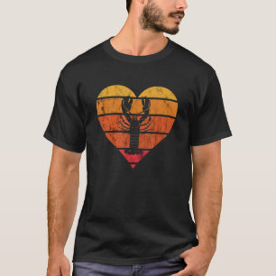 Hummer Retro Heart Red Lobster Meeresfrüchte Cajun T-Shirt