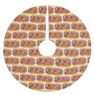Hummer Roll Portland Maine Meeresfrüchte Sandwich Polyester Weihnachtsbaumdecke