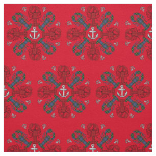 Hummer Snowflake Anchor N.S. Weihnachtsstoff rot Stoff