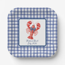 Hummer Sommer Nautical Blau Gingham 4. Juli