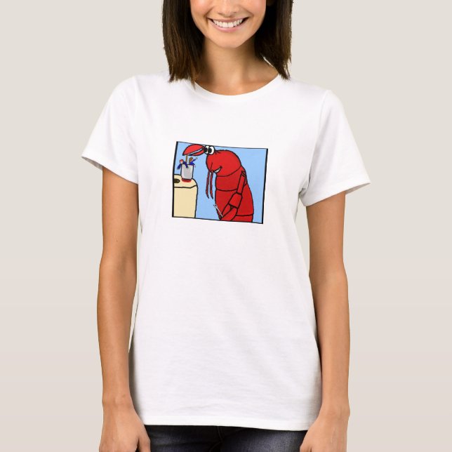Hummer Spagetti Bügel-Trägershirt T-Shirt (Vorderseite)