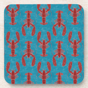 Hummer-Tribal Red auf Blue Nautic Getränkeuntersetzer