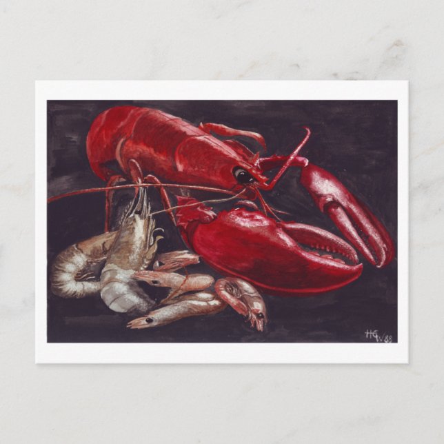 Hummer und Garnelen Postkarte (Vorderseite)