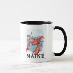 Hummer-und Portland-Leuchtturm-Szene Tasse