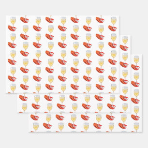 Hummer und Wein Geschenkpapier Set