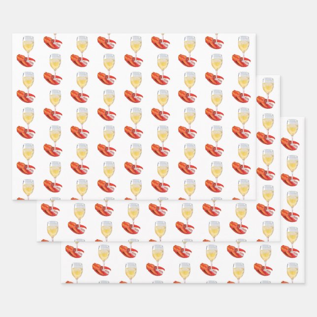 Hummer und Wein Geschenkpapier Set (Set)