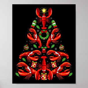 Hummer-Weihnachtsdekoration Santa-Hut Hummer Weihn Poster