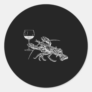 Hummer Wein Drink Shirt Funny Beach Cruise Vac Runder Aufkleber