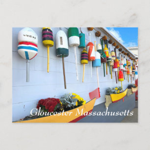 Hummerbojen auf einem Gebäude in Gloucester MA Postkarte