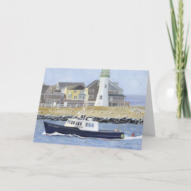 Hummerboot Scituate Harbour Dankeskarte (Vorderseite)
