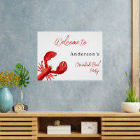 Hummercrawfish kochen Party rot Weißer Empfang