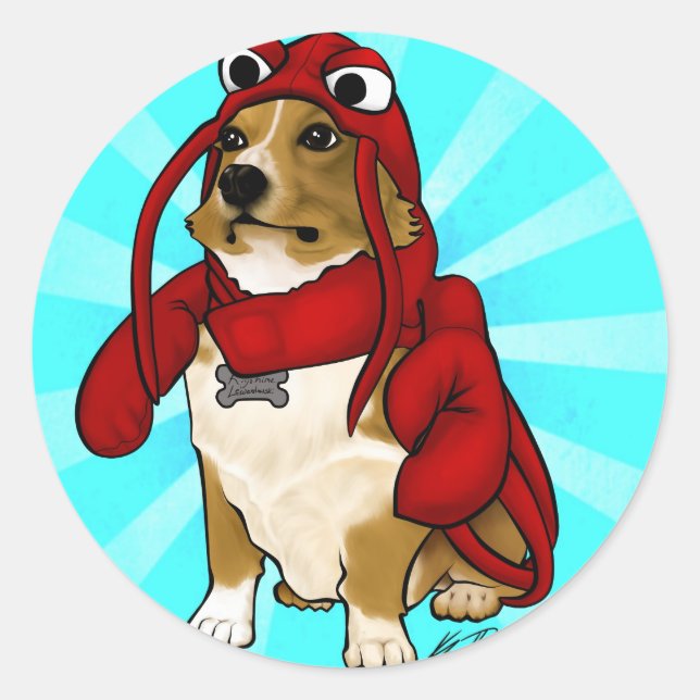 Hummerhund Runder Aufkleber (Vorderseite)