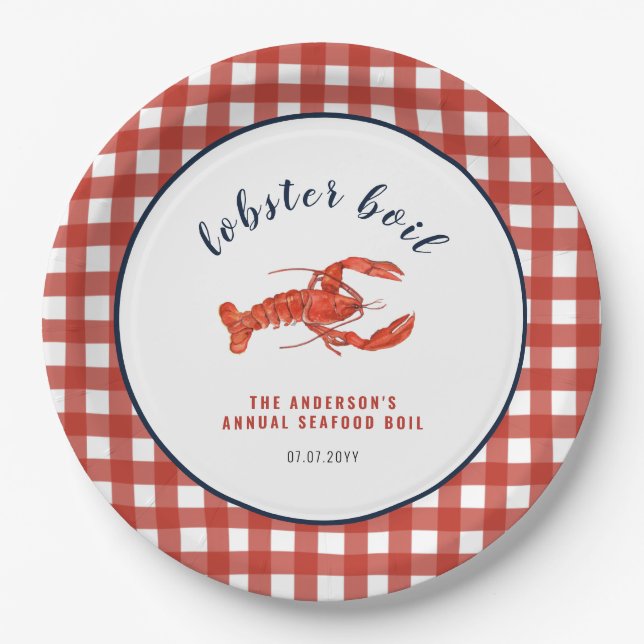 Hummerkochen Summer Family Wiedersehen Pappteller (Vorderseite)