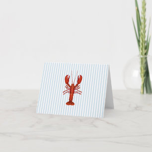 Hummermalerei Nautical Blue Stripe Coastal Karte