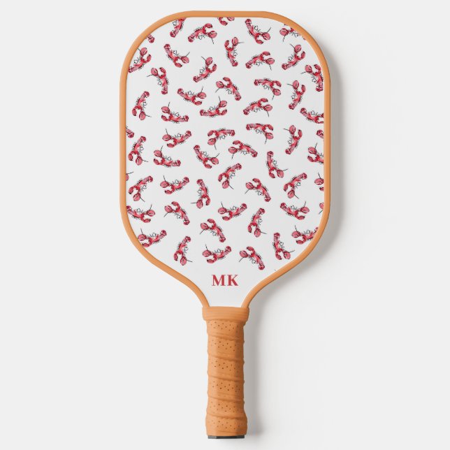 Hummermuster Monogramm Pickleball Schläger (Vorderseite)