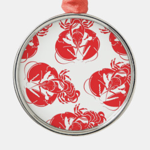 Hummerndruck Silbernes Ornament