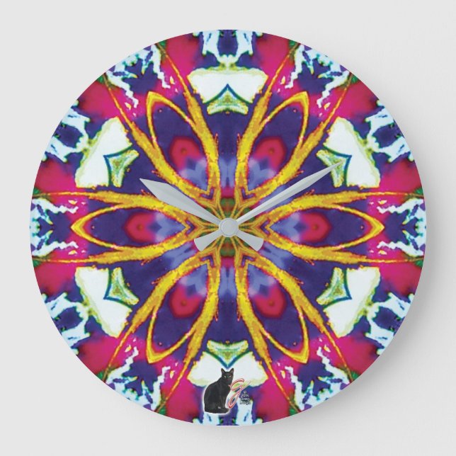 Hummers Kaleidoskop Große Wanduhr (Vorderseite)