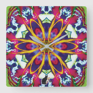 Hummers Kaleidoskop Quadratische Wanduhr