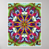 Hummers Kinetic Collage Kaleidoscope Poster