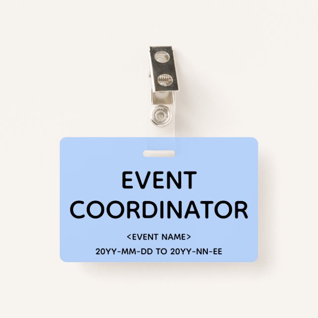 Hummes Abzeichen "EVENT COORDINATOR" Ausweis (Vorderseite mit Klammer)