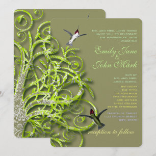 Humminbirds Golden Lime Tree Faire-part de mariage