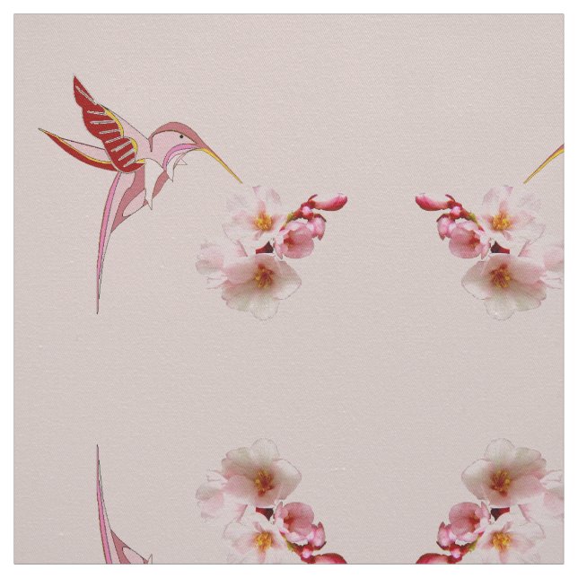 Humming Bird & Cherry Blossom Stoff (Muster)