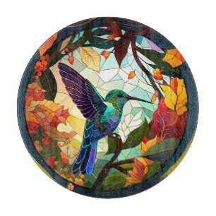 Humming Bird gestettetes Glas Schneidebrett