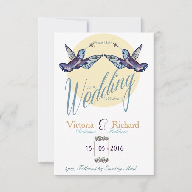 Humming Bird Hochzeitseinladung Einladung (Vorderseite)