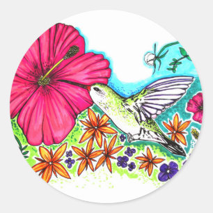 Humming Bird Runder Aufkleber