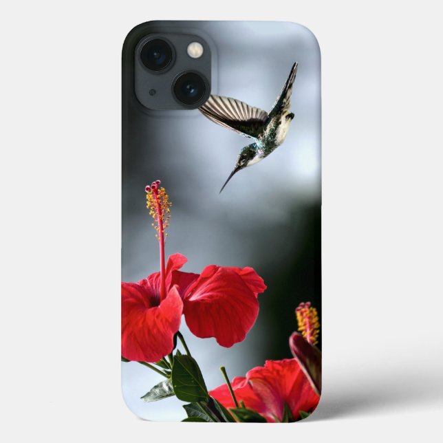 Humming Bird und Rote Blume Case-Mate iPhone Hülle (Rückseite)