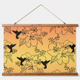 Humming Bird Wood Topped Wall Tapestes Wandteppich Mit Holzrahmen